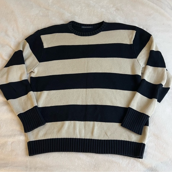 Brandy Melville Navy/Cream Striped Cotton Sweater - Picture 2 of 5